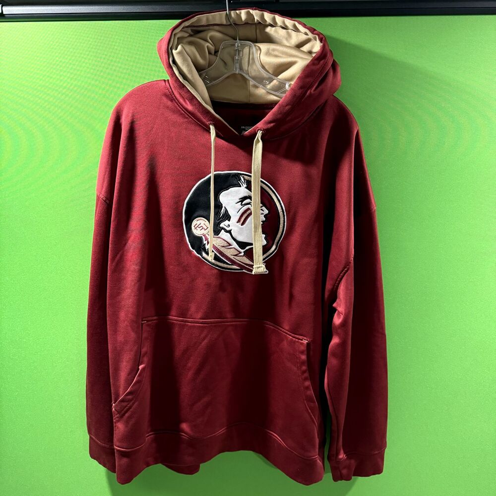 Florida State Seminoles FSU NCAA Men's Hoodie Sweatshirt Maroon • 2XL • Pullover